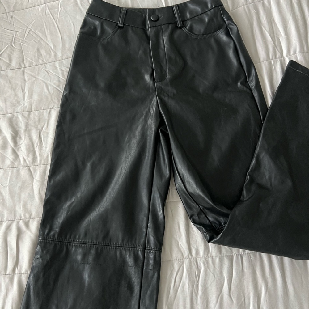 SHEIN Black Faux Leather Leggings